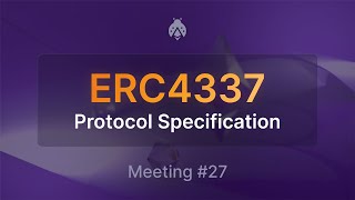 ERC 4337 Account Abstraction Core Devs call  Meeting 27 [upl. by Ahsitaf]