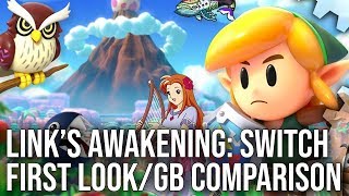 Zelda Links Awakening Switch First Look  Game Boy Upgrade Comparisons [upl. by Hillie]