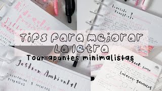 TIPS para MEJORAR la LETRA o CALIGRAFÍA tour apuntes minimalistas  plantillas [upl. by Aihseket]