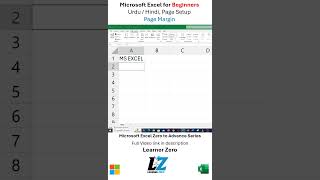 How to Change Page Margin in MS Excel  UrduHindi excel learning teacher shorts shortsfeed [upl. by Oguh]