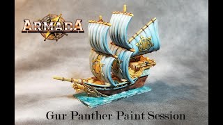 Kings of War Armada Basilean Gur Panther Paint Session [upl. by Nillad282]