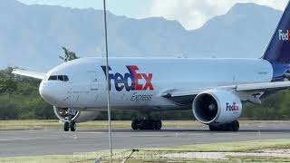 FEDEX AIR CARGO PLANE B777 FS2 in Full scale view airplane aviation hawaii cargoplane [upl. by Goodspeed]