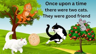 Two Cats and a Monkey A Lesson in Sharing  Animated Story for KidsTwoCatsAndAMonkey [upl. by Melodee537]