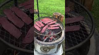 🦌Nothing better than deer bacon cooking over a Breeo Fire Pit at Deer Camp shorts youtubeshorts [upl. by Allain]