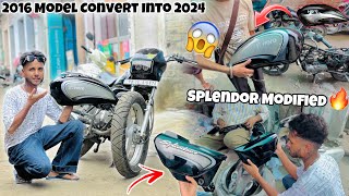 Splendor Modified🔥 2016 Model Convert Into 2024😱  Petrol Tank Painting  Official Rahul⚡️ [upl. by Salangi]