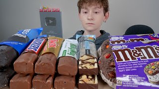 ASMR Candy Ice Cream Snickers Chocolate Twix Cookie Milky Way Caramel Bar amp Oreo Cookie Sandwich [upl. by Adiel]