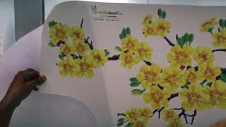 Hướng dẫn dán decal trang trí Tết với MÀNG ĐỊNH VỊ [upl. by Aronle861]