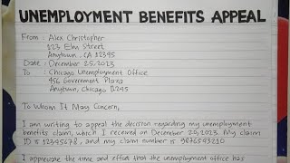 How To Write An Unemployment Benefits Appeal Letter Step by Step Guide  Writing Practices [upl. by Tilford]