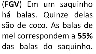 QUESTÃO DE MATEMÁTICA BÁSICA Porcentagem FGV [upl. by Unni872]