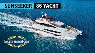 Sunseeker 86 ft Yacht 26 m  Luxury Long Range Motor Yacht  For Sale [upl. by Akkimat]