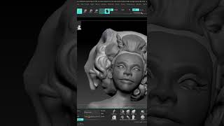 SCULPTING STYLIZED CURLY HAIR  zbrush conceptart speedsculpting 3dmodeling mermay2024 [upl. by Jem]