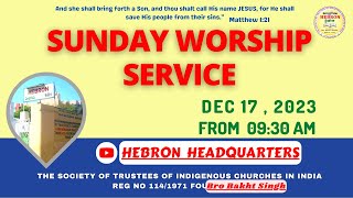 SUNDAY WORSHIP SERVICE  17122023 [upl. by Ahsenrat]