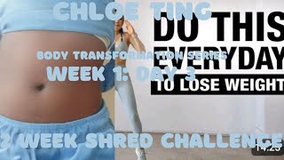 I tried the CHLOE TING 2 week shred challenge Week 1 Day 3 Body Transformation series 🎀 [upl. by Ardine]