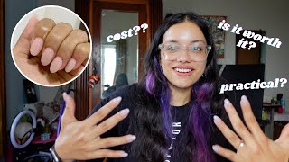 Trying Gel Nail Extensions For The First Time  OneMonth Use Review  asmr [upl. by Myrilla417]