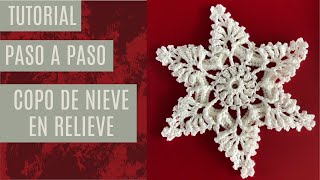 TUTORIAL COPO DE NIEVE A CROCHET crochet crochetinstructions tipdetejido navidad [upl. by Samara]