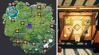 Bounty Boards All Locations  Fortnite Chapter 2 Season 7 [upl. by Gregorio]