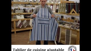 Tablier de Cuisine Fabriqué en France toile bleu [upl. by Lacefield]