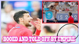 Novak Djokovic booed and told off by umpire in furious Olympics outburst [upl. by Loleta]