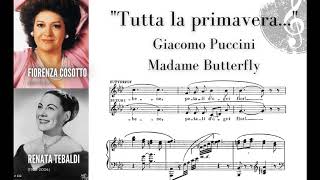 Fragment of Madame Butterfly quotTutta la primaveraquot Renata Tebaldi and Fiorenza Cosotto 1080p HD [upl. by Kacerek644]