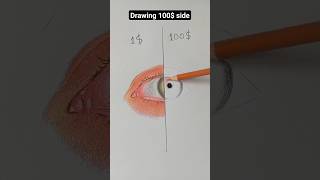 Drawing eyes👀cheap vs expensiveartshortschallenge [upl. by Kire761]