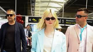 Elle Fannings Arrival at Nice Airport for the 77th Cannes Film Festival in Nice [upl. by Jo-Ann932]