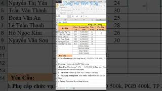 BT02Bảng tiền lương trungtamtienghoatinhoctrieuchau shorts excel exceltips education [upl. by Ramonda]