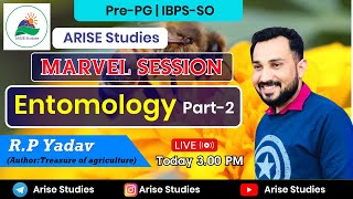 Entomology MCQ Session2 RP Yadav Arise Studies PrePG IBPSSO Most Important questions [upl. by Judsen]