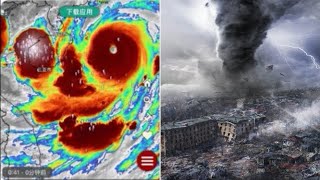 Typhoon quotDevil Yagiquot devastates China ⚠️Hong Kong next Terrible footage from space [upl. by Eahsram]