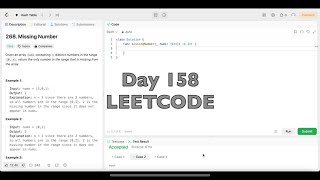 Day 158 LeetCode Problem 268 Missing Number  Swift [upl. by Acemat]