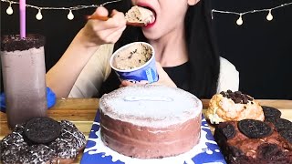 ASMR MUKBANG OREO Cake Ice Cream Brownie amp Donut [upl. by Walden]