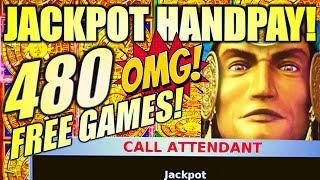 ★JACKPOT HANDPAY★ 480 FREE GAMES OUT OF NOWHERE MAYAN CHIEF GREAT STACKS Slot Machine KONAMI [upl. by Symons598]