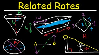 Related Rates  Conical Tank Ladder Angle amp Shadow Problem Circle amp Sphere  Calculus [upl. by Mroz]