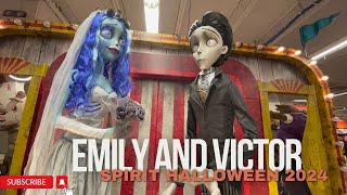 Corpse Bride Emily and Victor Animatronics at 2024 Spirit Halloween Store [upl. by Eimarrej]