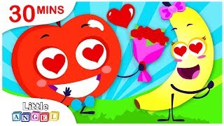 Valentines Day Song with Apples and Bananas No No Princess Song  Kids Songs by Little Angel [upl. by Nodab434]