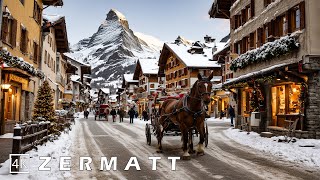 Zermatt 🇨🇭🎄❄️A Magical Christmas Holiday Destination In Switzerland ❄️4K 50p [upl. by Oznole]