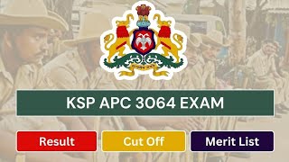 KSP APC 3064 Result 2024 Check Cut Off Marks Merit List [upl. by Broucek]