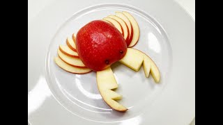 Apfel  Schneiden  Obst  Krabbe  Krebs  Kinder  Frucht  Apple  Cutting  Carving  Apple [upl. by Landes233]