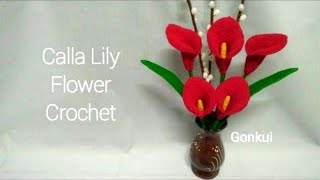 Crochet flower  Crochet Calla Lily flower Petals crochetflower crochet tutorial floraldesign [upl. by Aidul]