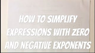 How to Simplify Expressions With Zero and Negative Exponents [upl. by Zelazny]