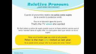 Gramática Inglés Pronombres de Relativo [upl. by Tannenwald]