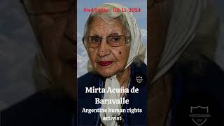 Mirta Acuña de Baravalle Died Today 02112024 shorts obituaries [upl. by Berger]