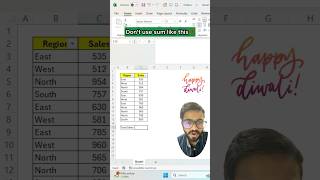 Dont Use Sum in Excel‼️Instead Use Amazing Function excel exceltricks exceltips shorts [upl. by Oilisab]