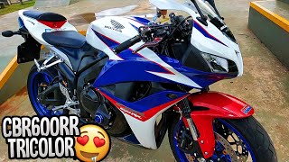 MINHA NOVA CBR 600RR TRICOLOR  A MAIS LINDA DO YOUTUBE  PINTURA PERSONALIZADA R2 DESIGNER [upl. by Selry149]