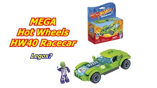 MEGA Hot Wheels HW40 Racecar Building Set With Micro Driver Figure Lego [upl. by Navada128]