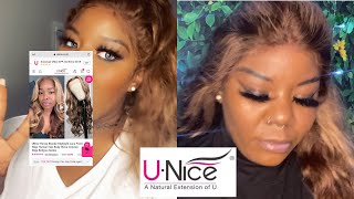 Blonde hair on a chocolate girl UNICE HONEY BLONDE HIGHLIGHT BODY WAVE WIG [upl. by Phi]