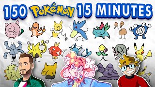 Drawing 150 Pokémon in 15 Minutes From Memory [upl. by Simaj106]