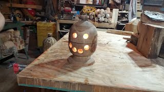 Woodturning amp Power Carving  Every Pumpkin Needs A Face  Even Wooden Ones [upl. by Blasius905]