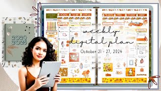 Digital Plan With Me October 21272024  Hobonichi Techo Cousin  Fall Weekly Kit  Free Planners [upl. by Ttcos780]