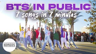 KPOP IN PUBLIC  ONE TAKE 7 Songs in 7 Minutes at BTS Concert in LA  Dance Cover 댄스커버  Koreos [upl. by Nwahsel]