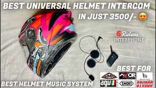 BEST HELMET INTERCOM  MUSIC SYSTEM  IN JUST 3500 RS  CAN FIT IN ANY HELMET  REVIEW [upl. by Yelsel]